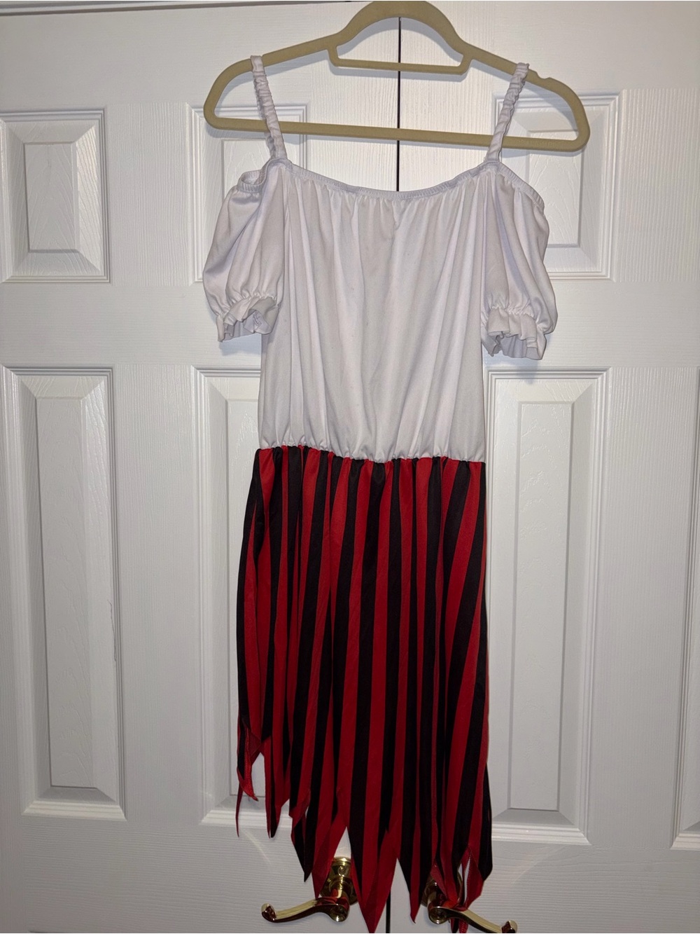 Wizland Pirate Lady Dress Costume - White Red Black size M Polyester Stretch